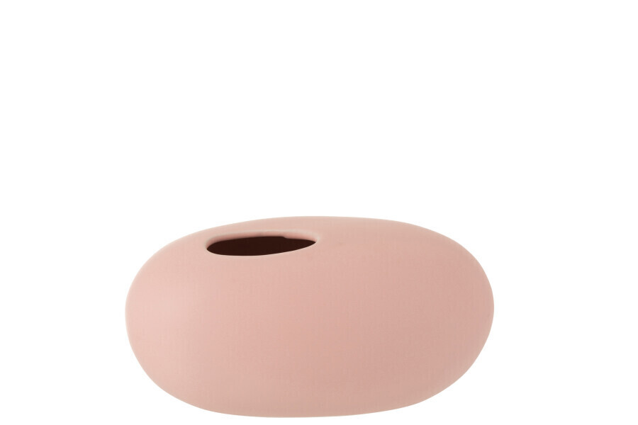 Vaas Ovaal Keramiek Mat Pastel Roze Large H 13 x B 15 x L 25 cm (1116)