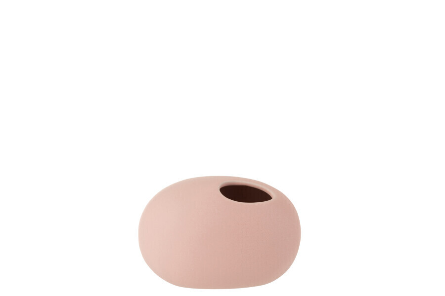 Vaas Ovaal Keramiek Mat Pastel Roze Small H 11 x B 10 x L 15 cm  (1115)