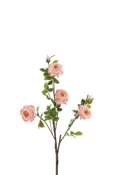 Rose 4 pièces + Feuilles Plastique Rose H 86 x L 30 x L 30 cm (12497)