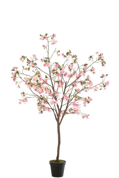 Arbre fleuri Plastique Rose/Marron Grand H 190 x L 140 x L 140 cm (12505)