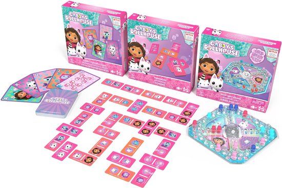 Gabby's Poppenhuis - Spellen &amp; Puzzel Pakket - PopUp Spel, Kaartspel, Domino's