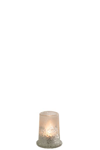 Theelichthouder Suiker Glas Wit Small H 9,6 x B 7,5 x L 7,5 cm  (45055)
