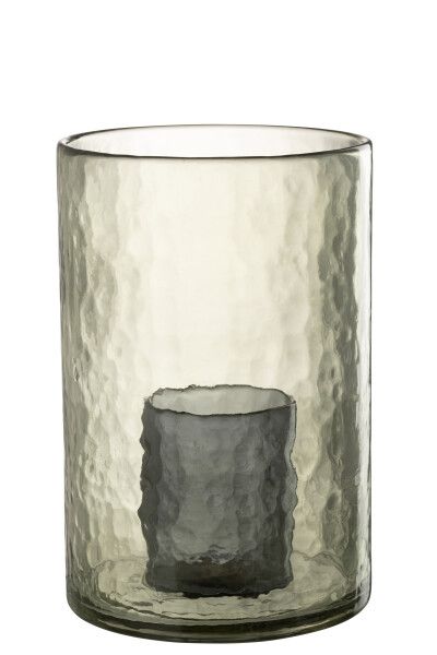 Windlicht Dubbel Glas Groen Large H 30,5 x B 20,56 x L 20,56 cm  (45054)