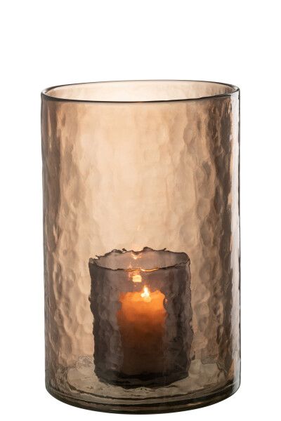 Windlicht Dubbel Glas Oker Large H 30,5 x B 20,5 x L 20,5 cm  (45052)