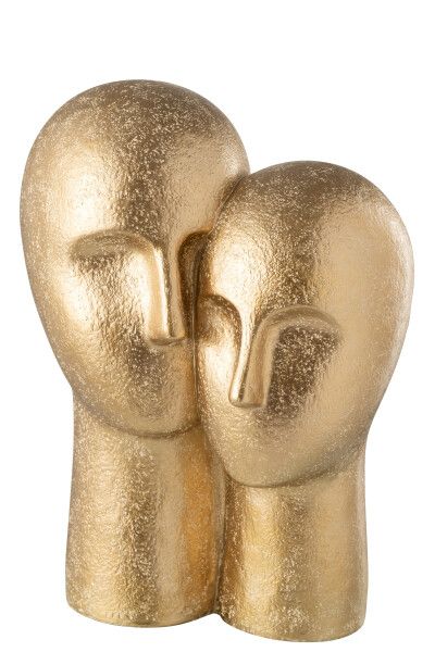 Hoofd Koppel Resine Goud H 42,5 x B 21,5 x L 31 cm (45071)