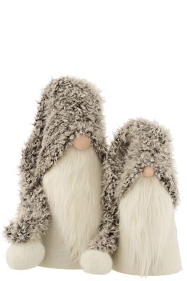 Kerstman Winter Poly/Textiel Grijs Large H 57 x B 28,5 x L 28,5 cm  (16931)