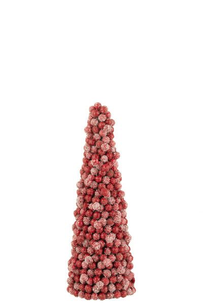 Kegel Deco Bessen Platiek Rood Small H 41 x B 16 x L  16 cm (36912)