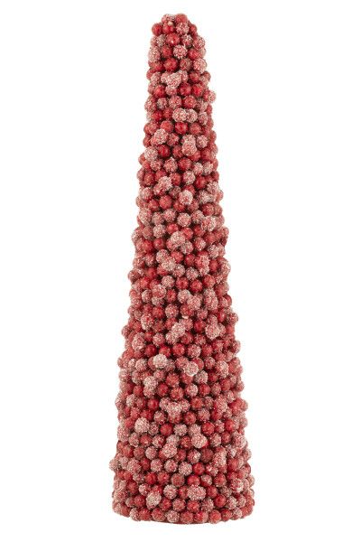 Kegel Deco Bessen Platiek Rood Large H 61 x B 19 x L 19 cm (36913)