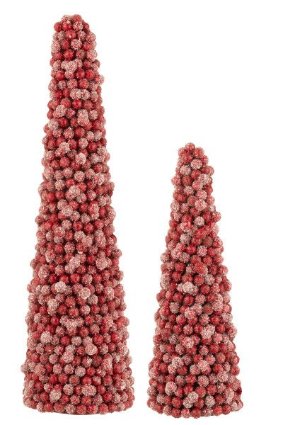 Kegel Deco Bessen Platiek Rood Large H 61 x B 19 x L 19 cm (36913)