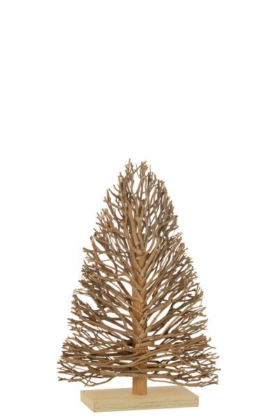Boom Op Voet Theeboomhout Naturel H 70 x B 15 x B 45 cm  (45020)