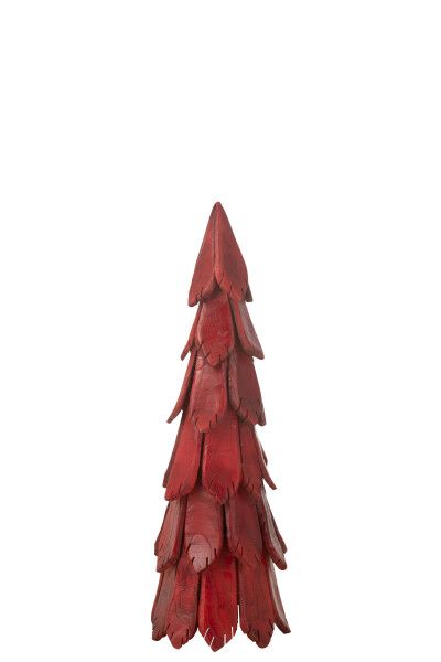 Kerstboom Stukken Hout Rood Medium H 80 x B 28 x L 28 cm  (45199)