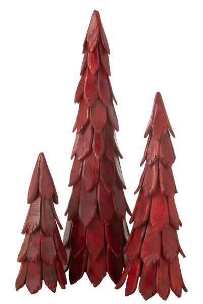 Kerstboom Stukken Hout Rood Large H 1420 x B 37 x L 37 cm  (45200)