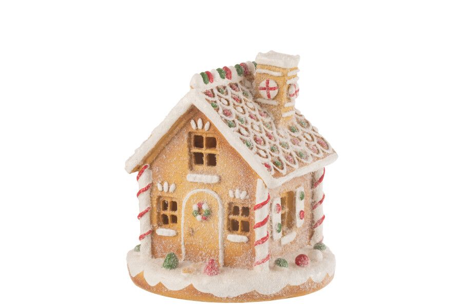 Huis Led Peperkoek Resin Mix  H 23 x B 22 x L 22 cm (45209)