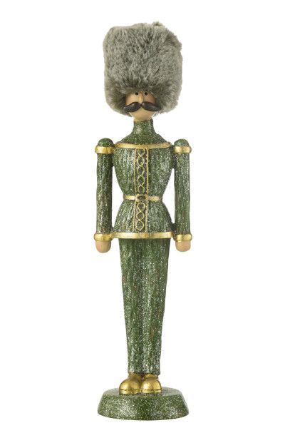 Chapeau en Fourrure Casse-Noisette Résine Pailletée Vert Grand H 32 x L 10 x L 10 cm (45593)