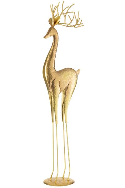 Rendier Op Voet Metaal Goud Large H 92 x B 17 x L 22,5 cm  (45649)