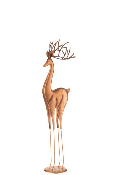 Rendier Op Voet Metaal Koper Medium H 71 x B 13,5 x L 19 cm  (45651)