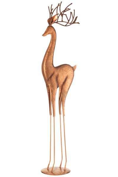 Rendier Op Voet Metaal Koper Large H 92 x B 17 x L 22,5 cm  (45652)