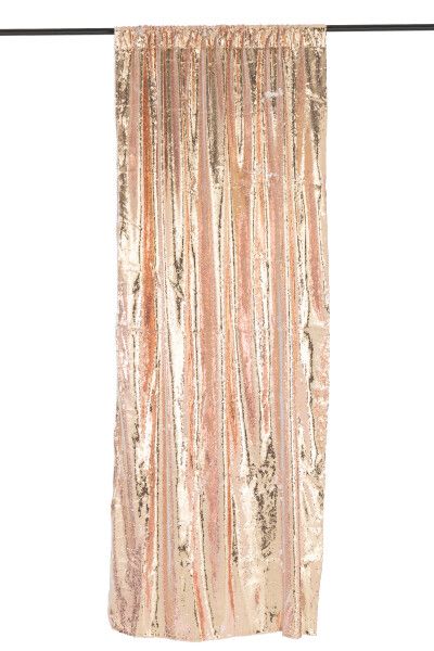 Gordijn Omkeerbaar Sequin Champagne/Wit H 1 x B 125 x L 250 cm (46573)