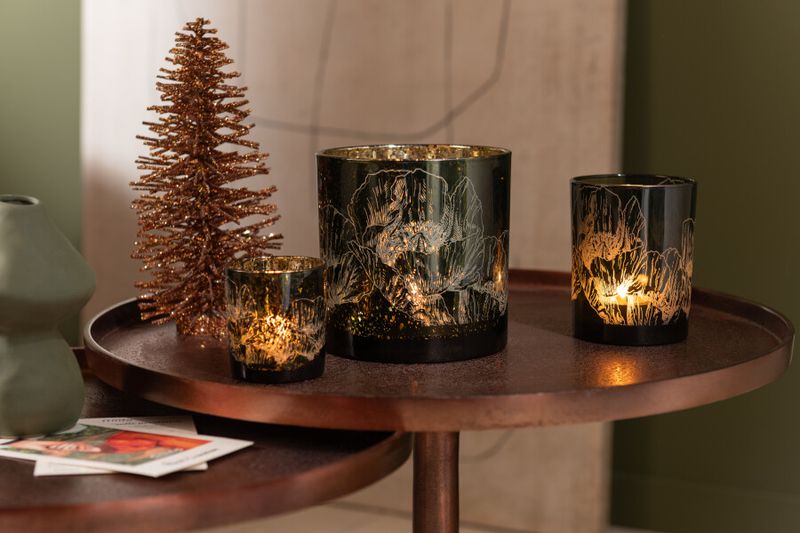Kerstboom Decoratief Glitter Hout Bruin Medium H 48 x B 20 x L 20 cm (47045)