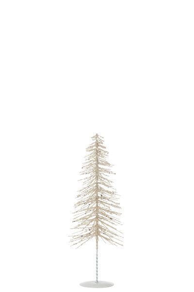 Kerstboom Decoratief Glitter Metaal/Plastiek Wit/Zilver Small H 32 x B 10 x L 10 cm (47048)
