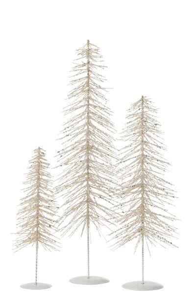 Kerstboom Decoratief Glitter Metaal/Plastiek Wit/Zilver Large H 58 x B 18 x L 18 cm  (47050)