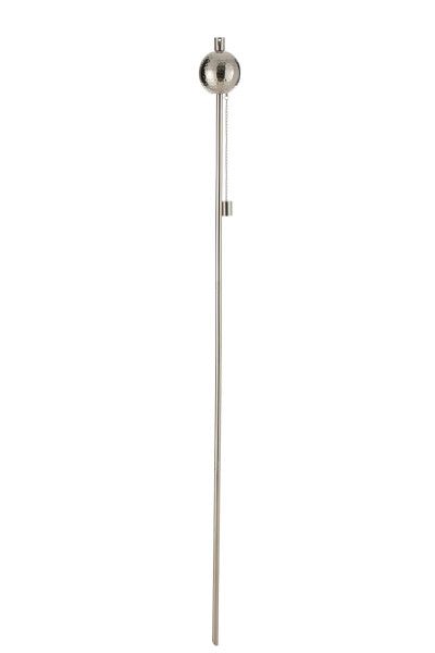 Tuinfakkel Bol Gehamerd Stainless Steel Zilver H 155,5 x B 9 x L 9 cm  (23786)