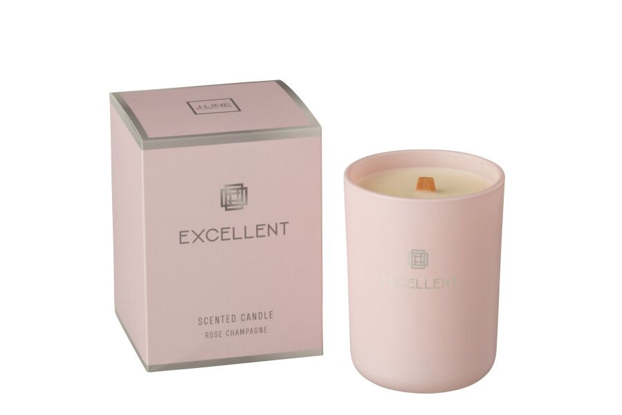 Geurkaars Excellent Glas Roze Small-50u H 10,5 x B 8 x L 8 cm (12066)