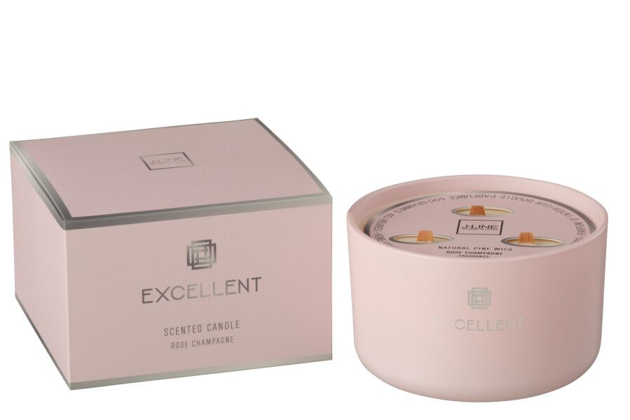 Geurkaars Excellent Glas Roze Large-40u (12068)