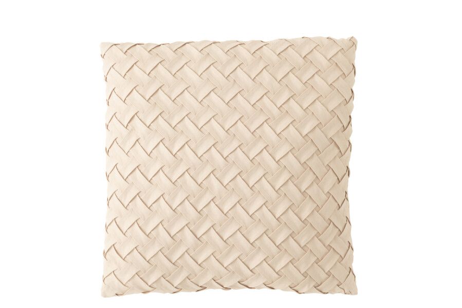 Kussen Gewoven Polyester Beige H 10 x B 45 x L 45 cm  (12989)