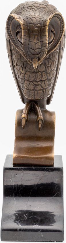 Uil - Bronzen Beeld - Art Deco Brons Beeldje - Kunst Sculptuur - Decoratie - 11x7x25 (DSBJ-50)
