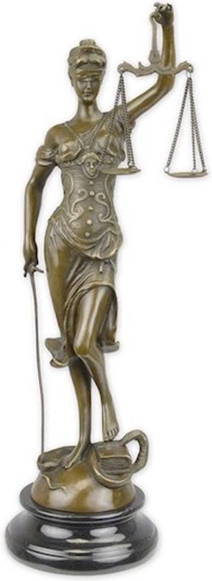 Vrouwe Justitia Beeld - Bronzen Beeld - Mythologie - Brons Kunst Sculptuur - Griekse en Romeinse God - Rechtvaardigheid - Decoratie - 13x12x40 (DSVG-75)