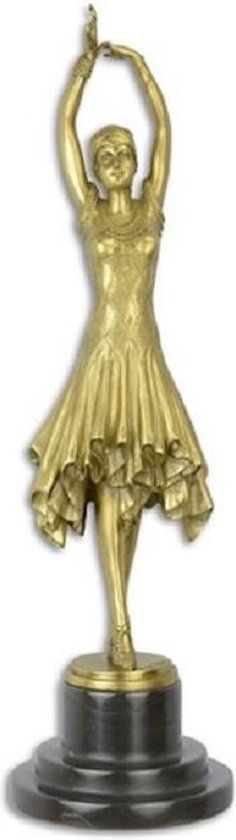 Beeld - Gepolijst bronzen sculptuur - Miss Kita, de dansende vrouw - 44,6 cm hoog. (DC-25)