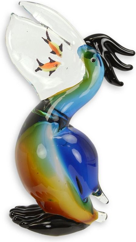 Figurine Pélican en verre de style Murano de 26,1 cm de haut. (MG-135)