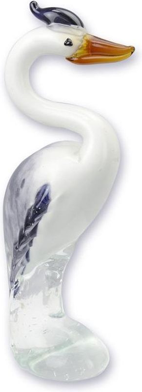 Glazen beeld - Ooievaar - Murano stijl - 29,3 cm hoog (MN-40)