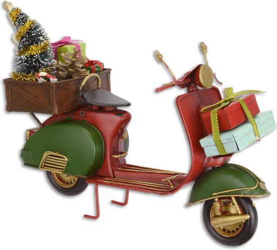 MadDeco - Blikken - decoratie - kerst - scooter - vespa (DSBL-303)