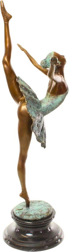 Ballerina beeld - Bronzen Beeldje - Ballet Danseres - Kunst Sculptuur - Brons Kunstwerk - Dans Beelden - Decoratie - 36x21x66 (KF-89)