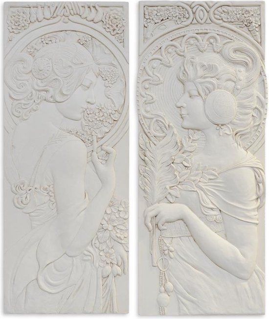 A PAIR OF MGO ART NOUVEAU WALL MOUNT PLAQUES (XZ-26)