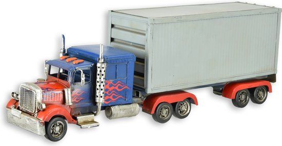 Blikken voertuig van een Container truck 47,5 cm lang ( BL-318)