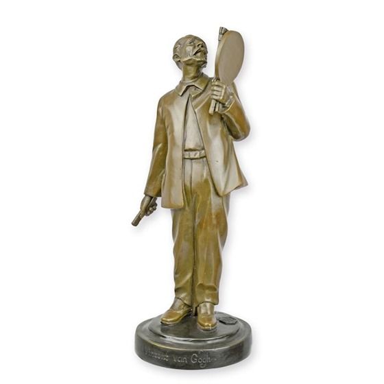 Beeld - Vincent van Gogh - Bronzen figuur - 26 cm hoog ( BE-72)