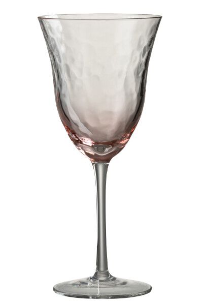 Wijnglas Oneffen Glas Roze H 22 x B 10 x L 10 cm (4 stuks)  (3750)