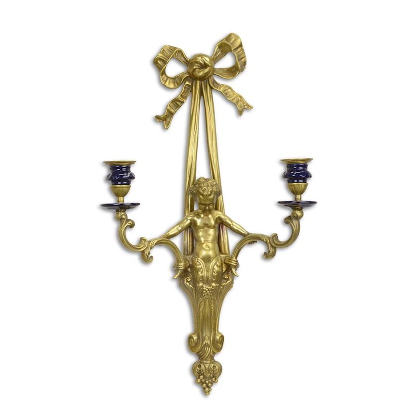 Wanddecoratie kandelaar - Klassieke decoratie - Brons (nn-68)