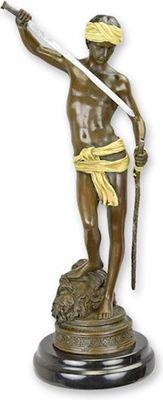 BRONZEN BEELD VAN DAVIDS OVERWINNING OP GOLIATH (BG-31)