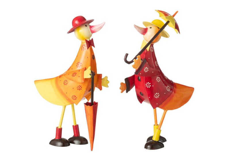 Eend Paraplu Ijzer Mix Assortiment Van 2 H 30 x B 11 x L 20 cm (50321)