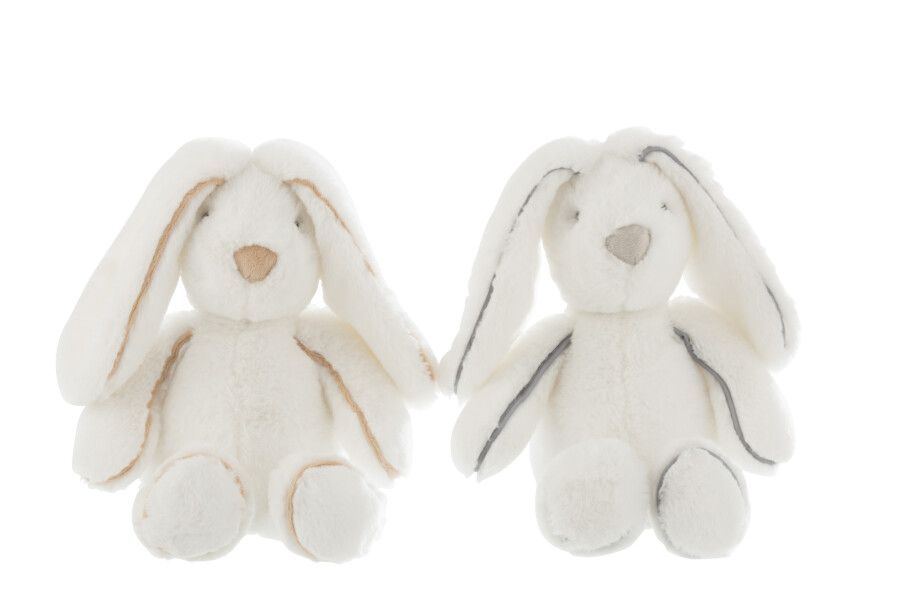 Konijn Pluche Wit Medium Assortiment Van 2 H 25 x B 20 x L 22 cm (6823)