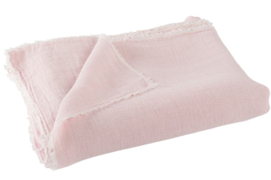 Plaid Stonewashed Linnen Roze H 0,5 x B 150 x L 200 cm (71650)