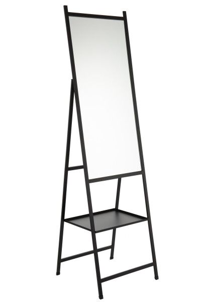 Spiegel Staand Plateau Spiegel/Metaal Zwart H 3 x B 161 x L 45 cm  (18616)