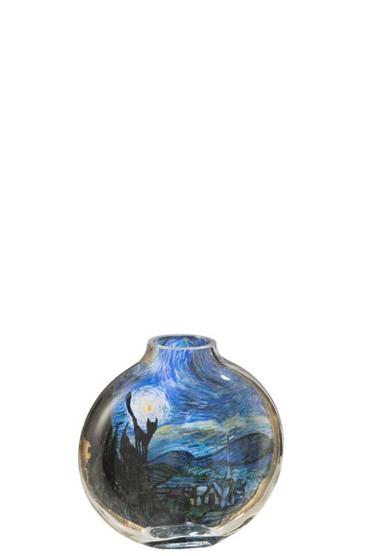 Les Chartistes Vaas Geïnspireerd Door De Sterrennacht Klein H 15 x B 4 x L 14,5 cm  (44823)