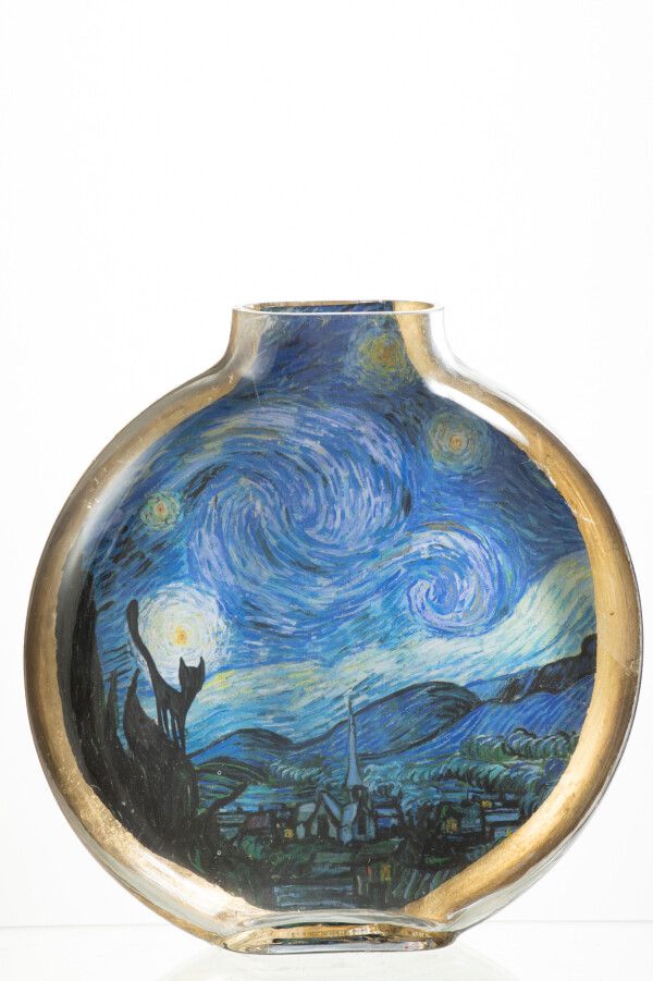 Les Chartistes Vaas Geïnspireerd Door De Sterrennacht Groot H 25 x B 5 x L 24,5 cm (44833)