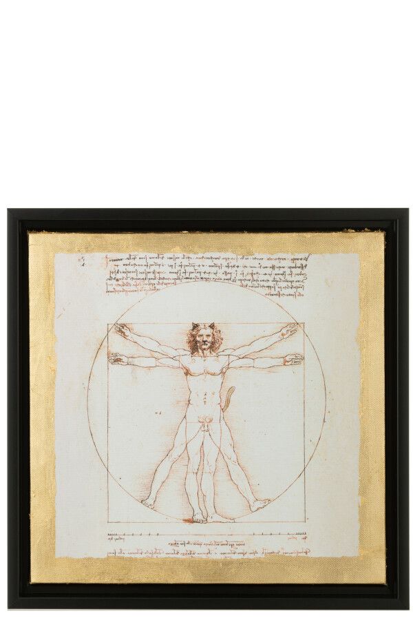 Les Chartistes Afdruk Geïnspireerd Door De Vitruviusman H 34 x B4 x L 34 cm  (44845)