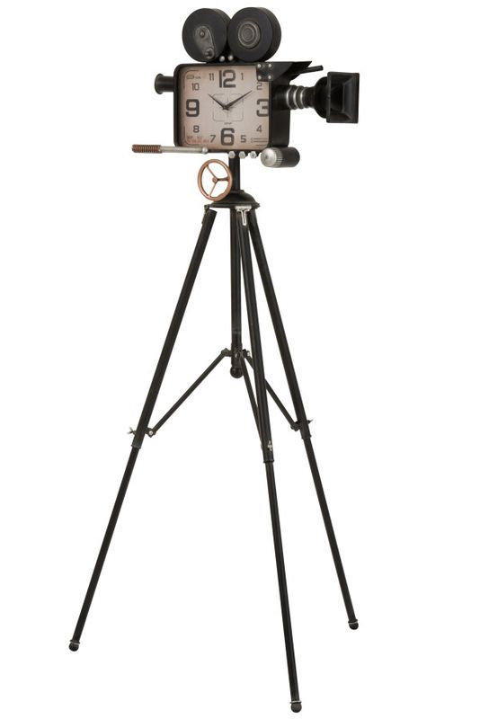 Klok Camera Op Statief Ijzer Zwart H 107,5 x B 56  x L 56 cm (2724)